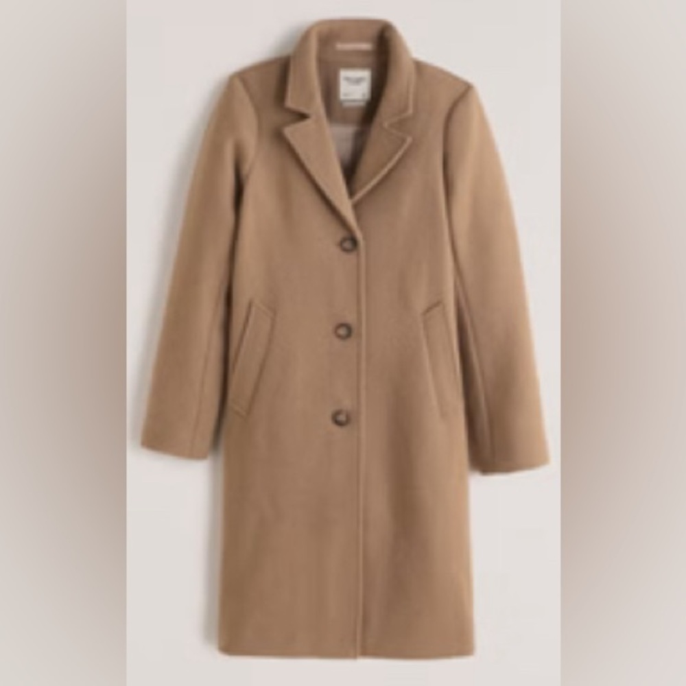 A&F Wool-Blend Dad Coat - Large Petite